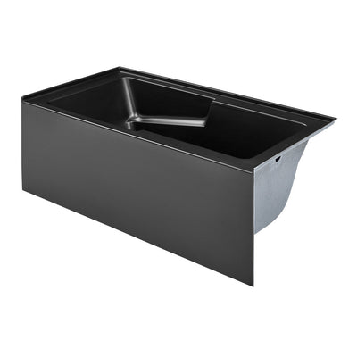 Swiss Madison Voltaire 60" x 32" Right-Hand Drain Alcove Bathtub with Apron in Matte Black SM-AB542MB