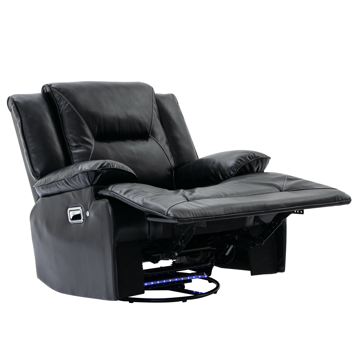 Home Theater Recliner Set Manual Recliner Chair with a LED Light Strip Two Built-in Cup Holders for Living Room,Bedroom, Black ,