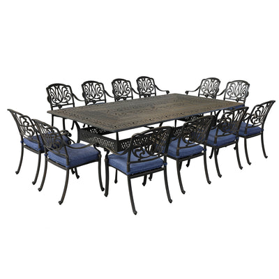 Rectangular 12 - Person 108.07" Long Dining Set with Cushions