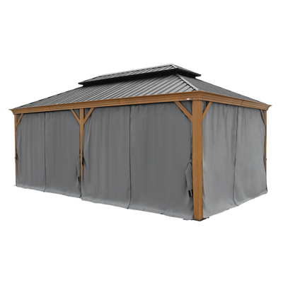 12X20ft Galvanized Steel Gazebos with Netting & Curtains