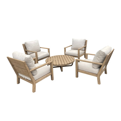 5 Piece Acacia Wood Outdoor Seating Set