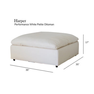 Harper Petite White Sectional - 7 Seat Configuration