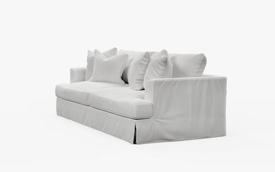 Newport Sofa with a Pearl slipcover & 4 throw pillows