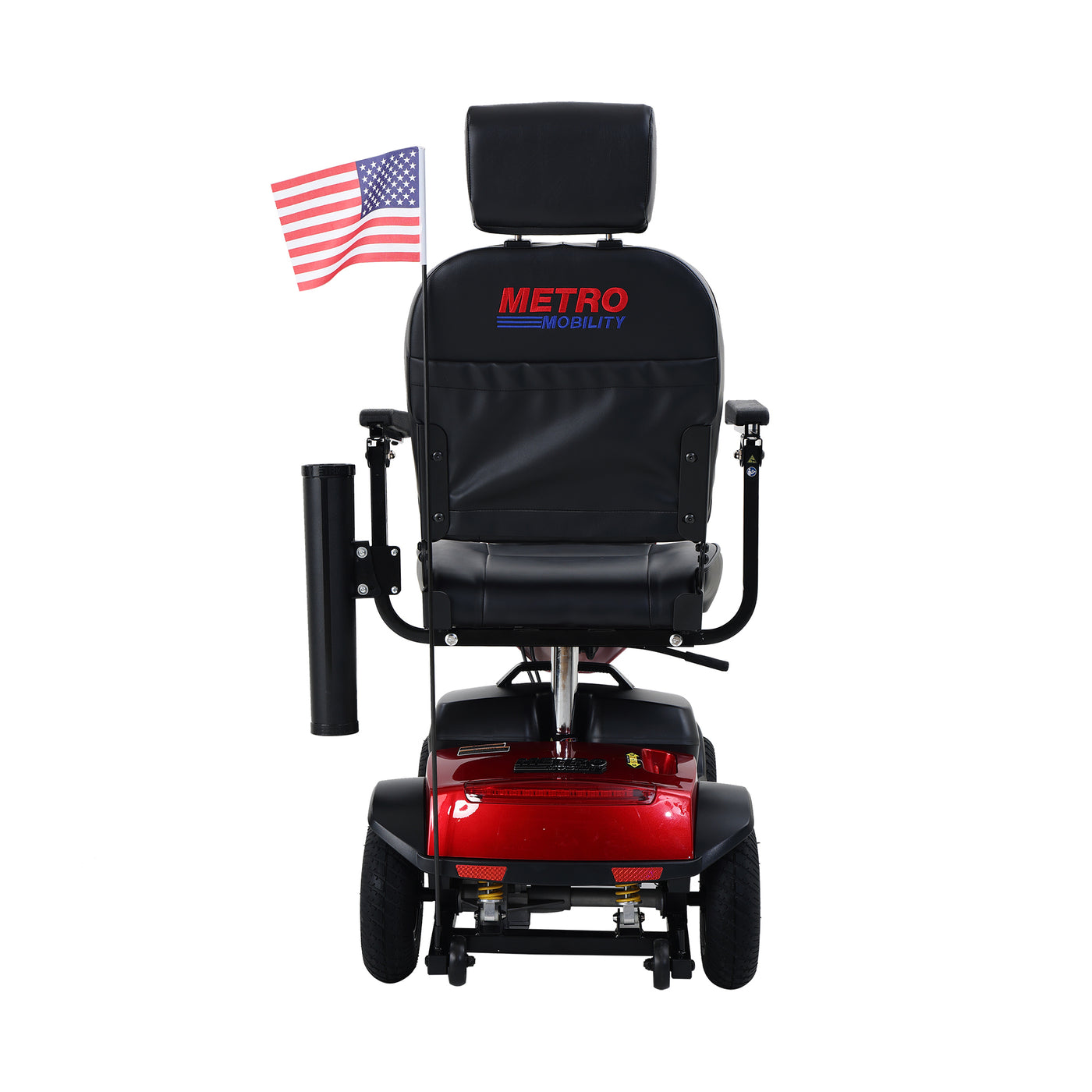 MAX PLUS RED 4 Wheels Outdoor Compact Mobility Scooter with 2pcs*20AH Lead acid Battery, 16 Miles, Cup Holders & USB charger Port