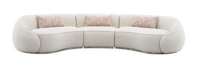 ACME Sahara Sectional Sofa w/3 Pillows, Beige Boucle LV03010