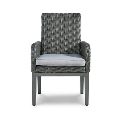 Asp 25 Inch Outdoor Armchair, Aluminum Frame, Gray Polyester Upholstery