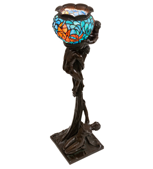 Meyda Lighting 35" High Lovers' Trangle W/Tiffany Goldfish Table Lamp- 10708