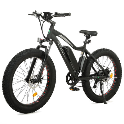 UL Certified-Ecotric Rocket Fat Tire Beach Snow Electric Bike - Matt Black