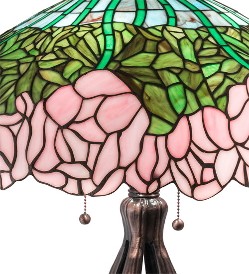 Meyda 30" High Tiffany Cabbage Rose Table Lamp- 126904