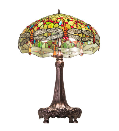 Meyda Lighting 31" High Tiffany Hanginghead Dragonfly Table Lamp - 129745