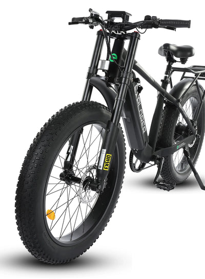 Ecotric Explorer 26 inches 48V Fat Tire Electric Bike with Rear Rack-senior