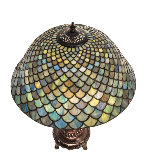 Meyda Lighting 22" High Tiffany Fishscale Table Lamp- 132148