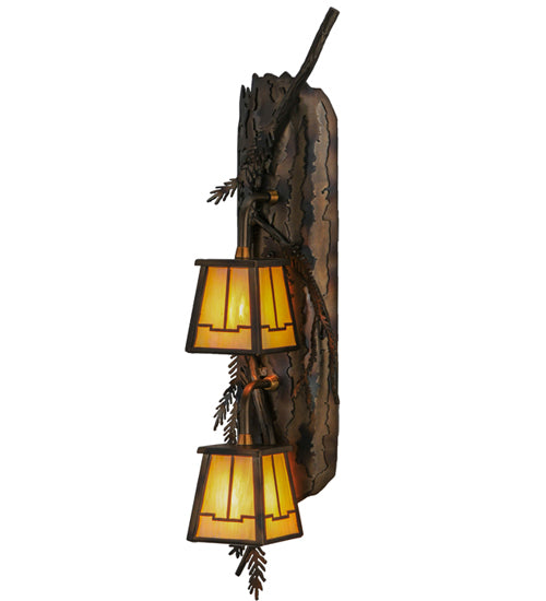 Meyda Lighting 6.5"W Pine Branch Valley View 2 LT Vertical LED Wall Sconce- 145030