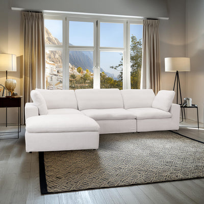 Harper Luxe White Sectional - 4 seat Configuration