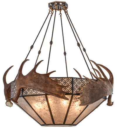 Meyda Lighting 54"W Antlers Moose Inverted Pendant- 154279
