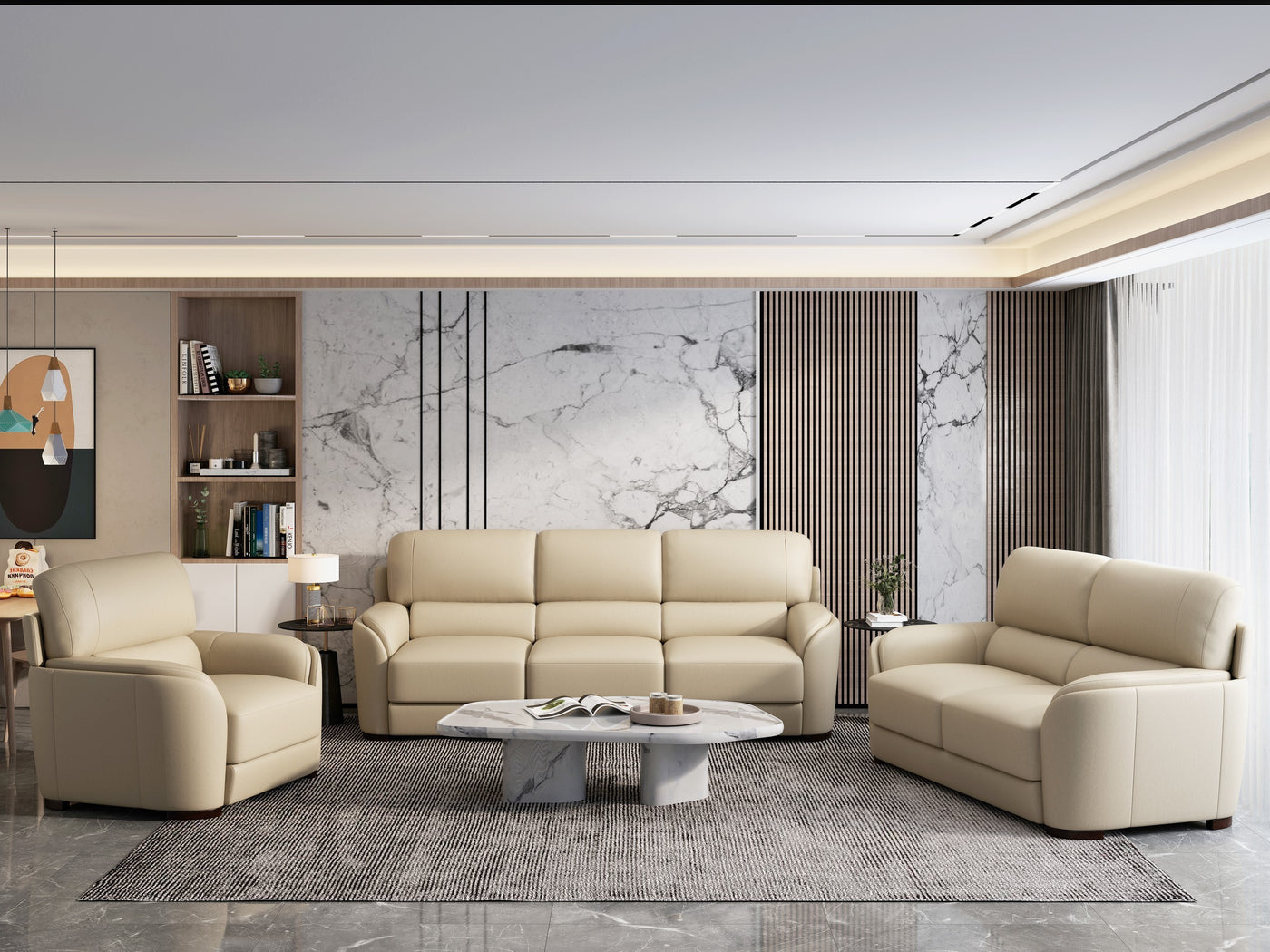 ACME Edrice Sofa, Ice Gray Top Grain Leather LV02200