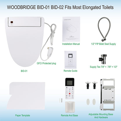 WoodBridge BID01 White Advanced Bidet Smart Toilet Seat