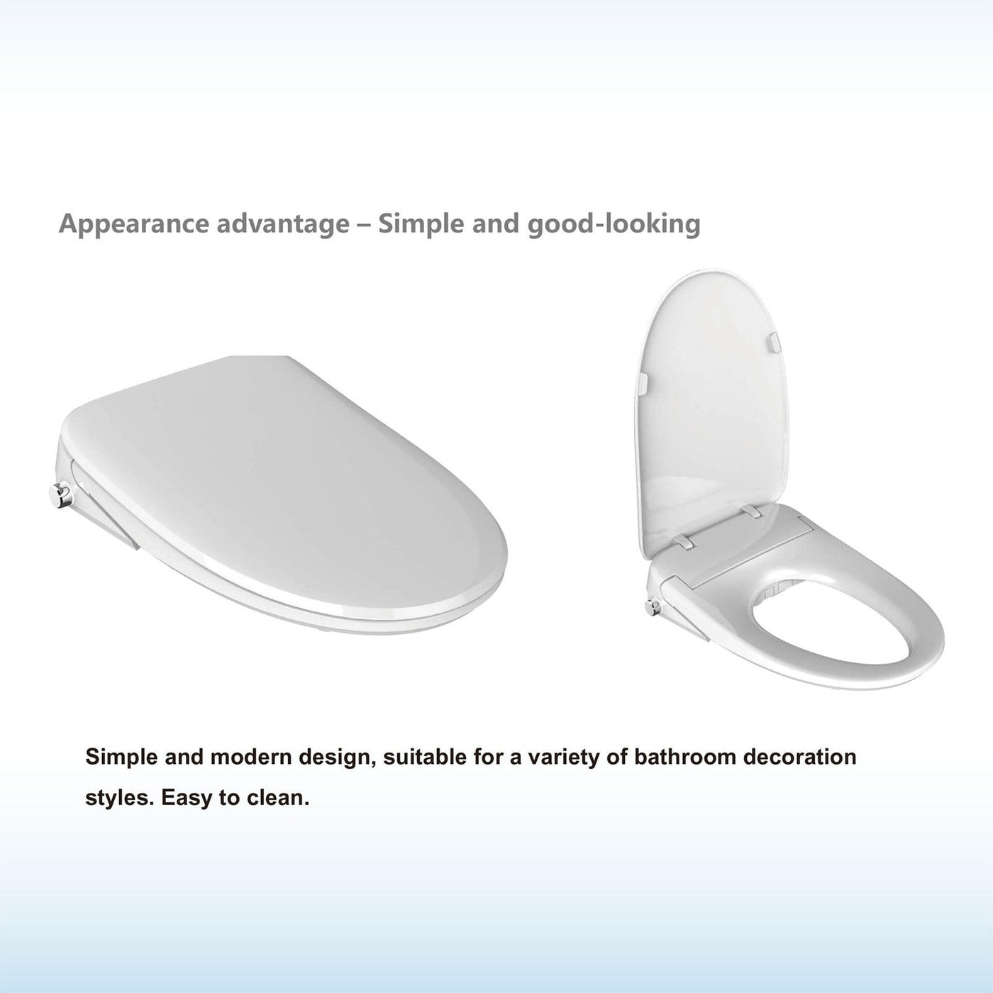 WoodBridge BID02 White Elongated Smart Bidet Toilet Seat, Electronic Advanced Self Cleaning, SoftClose Lid, Automatic Deodorization