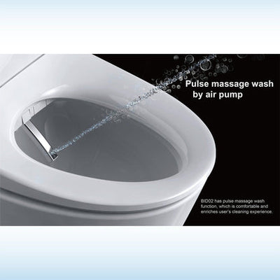 WoodBridge BID02 White Elongated Smart Bidet Toilet Seat, Electronic Advanced Self Cleaning, SoftClose Lid, Automatic Deodorization