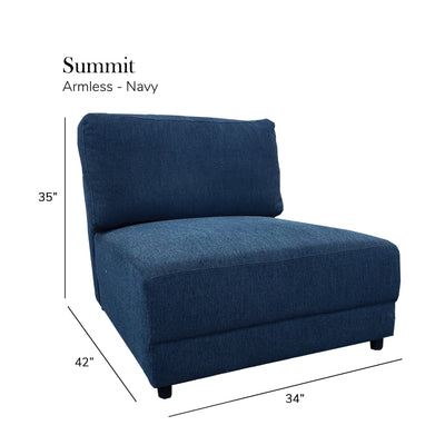 Summit Navy Modular Sectional - 6 Seat Configuration