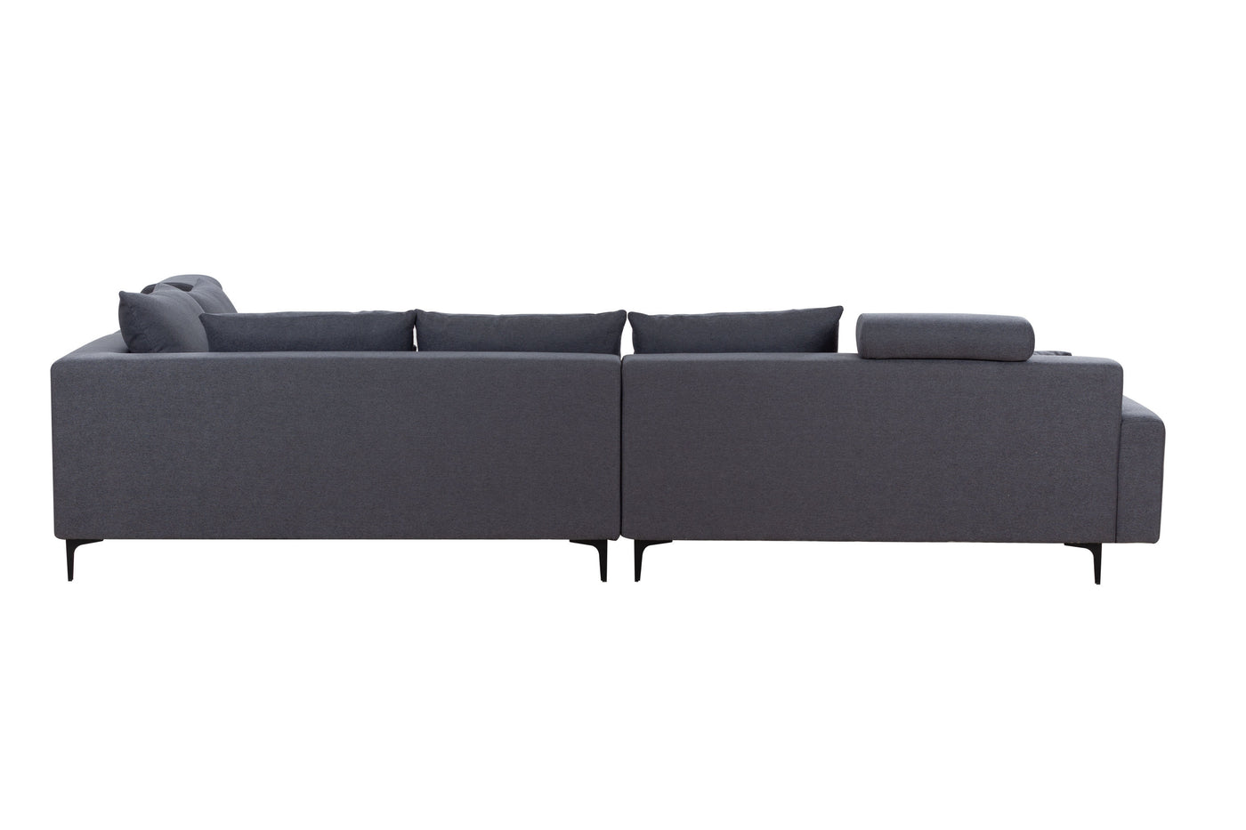 Dark Grey Sectional Sofa Couch,144'' Wide Reversible L-Shaped Sofa Couch Set  with Ottoman for Living Room Apartment Home Hotel