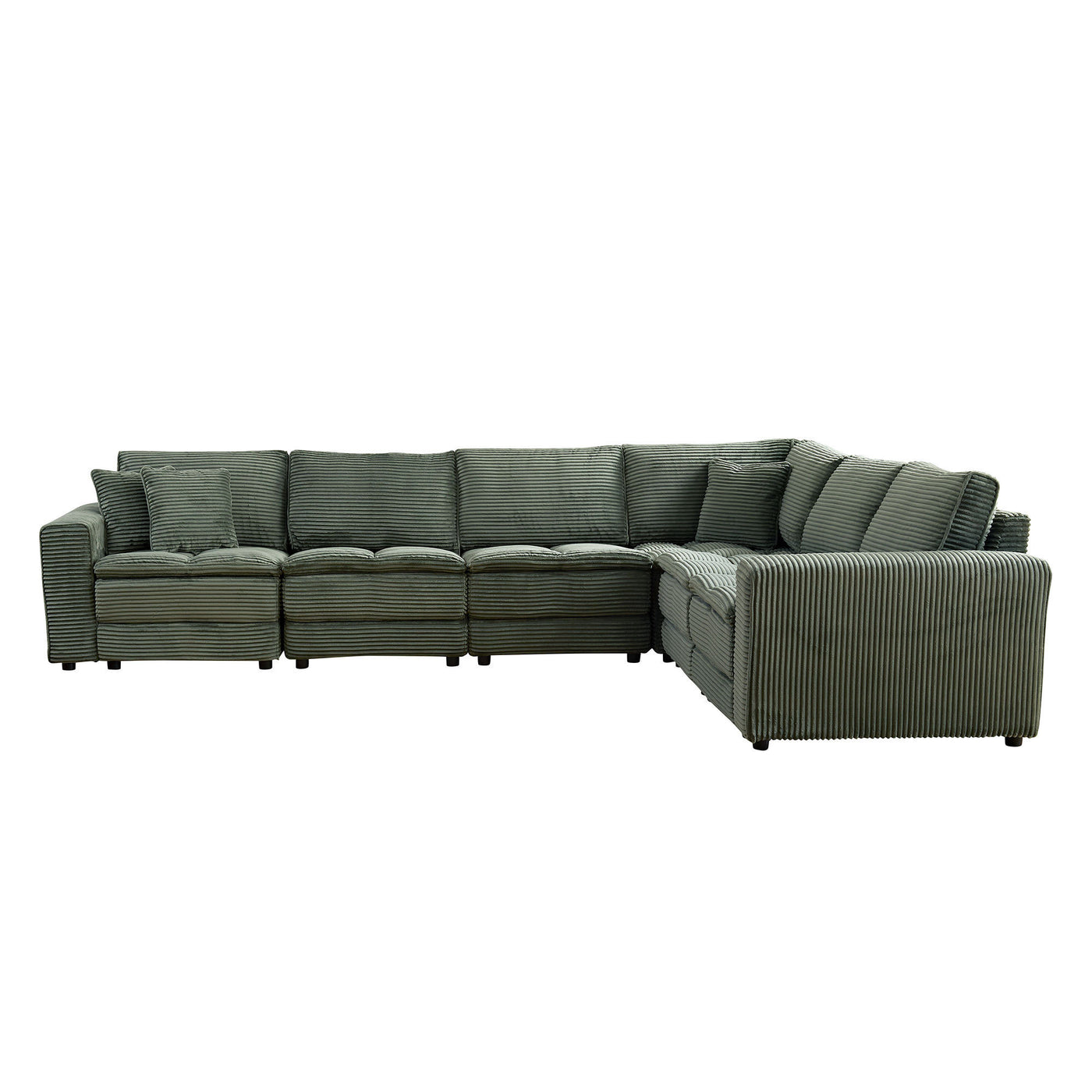 6 Seats,Oversized Sectional Sofa,L Shaped Corner Couch with Detachable Seat & Back Cushion, Corduroy Upholstery Convertible Sleeper Sofa&Couch for Living Room