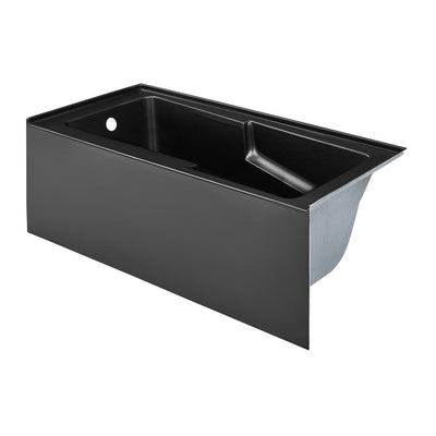 Swiss Madison Voltaire 60" x 30" Left-Hand Drain Alcove Bathtub with Apron in Matte Black SM-AB541MB