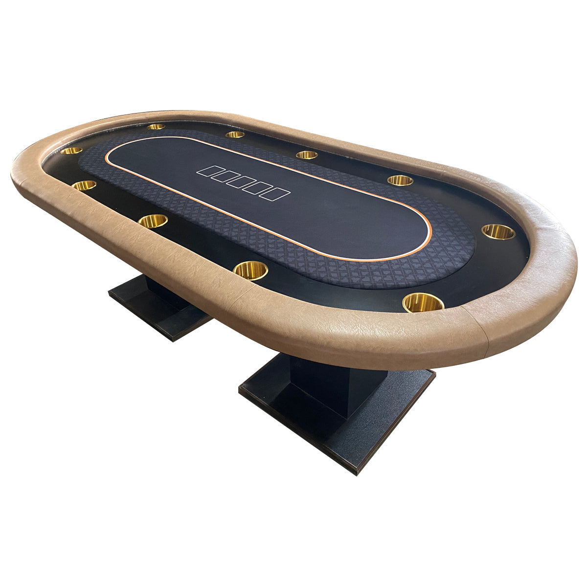 INO Design 96" Premium Black Speed Cloth Casino Texas Holdem Poker Table with Dimmable LED