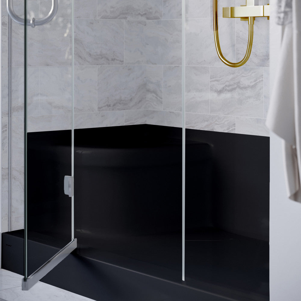 Swiss Madison Aquatique 60" x 32" Right Drain, Shower Base in Matte Black SM-SB538MB