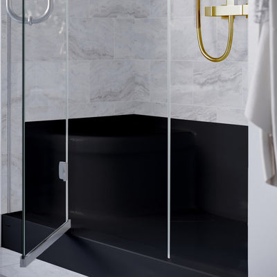 Swiss Madison Aquatique 60" x 32" Right Drain, Shower Base in Matte Black SM-SB538MB