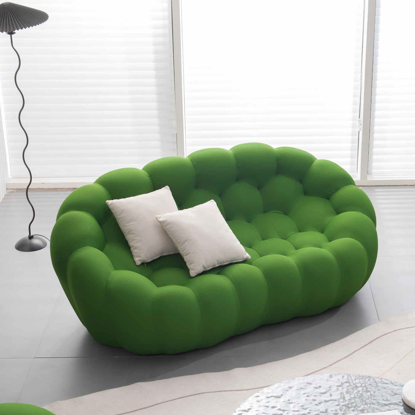 [VIDEO provided]74.8'' Modern bubble floor couch for living room,green