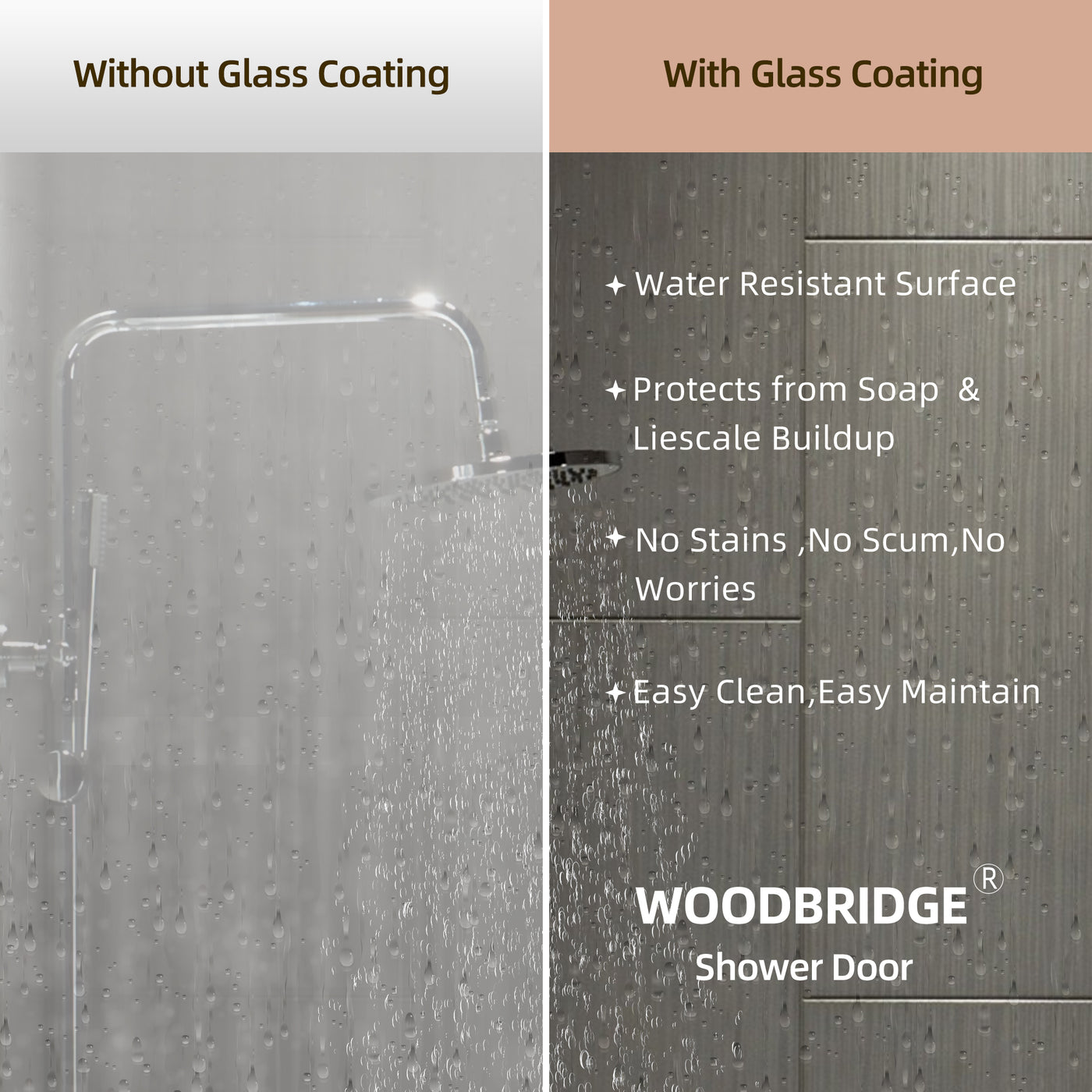 WOODBRIDGE Frameless Bathtub Shower Doors 46-48" Width x 76"Height with 5/16"(8mm) Clear Tempered Glass, 2 Ways Opening & Double Sliding in Matte Black Finish,ASD4876-MBL