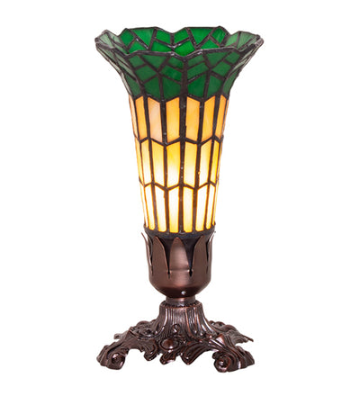 Meyda Lighting 8" High Stained Glass Pond Lily Victorian Accent Lamp - 20230