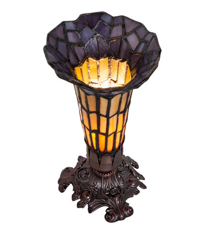 Meyda 8" High Stained Glass Pond Lily Victorian Accent Lamp - 20233