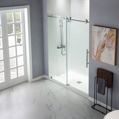 WOODBRIDGE MBSDC4876-B Frameless Shower Doors 44-48" Width x 76"Height with 3/8"(10mm) Clear Tempered Glass in Brushed Nickel Finish