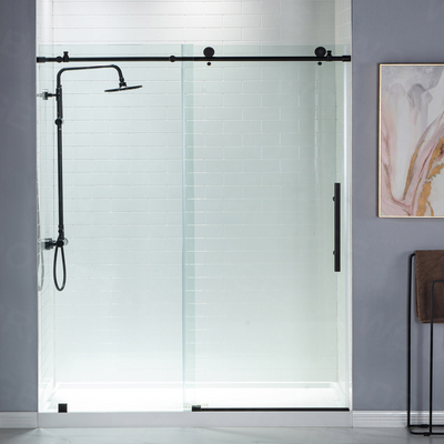 WOODBRIDGE MSDC4876-MBL Frameless Shower Doors 44-48" Width x 76"Height with 3/8"(10mm) Clear Tempered Glass in Matte Black Finish