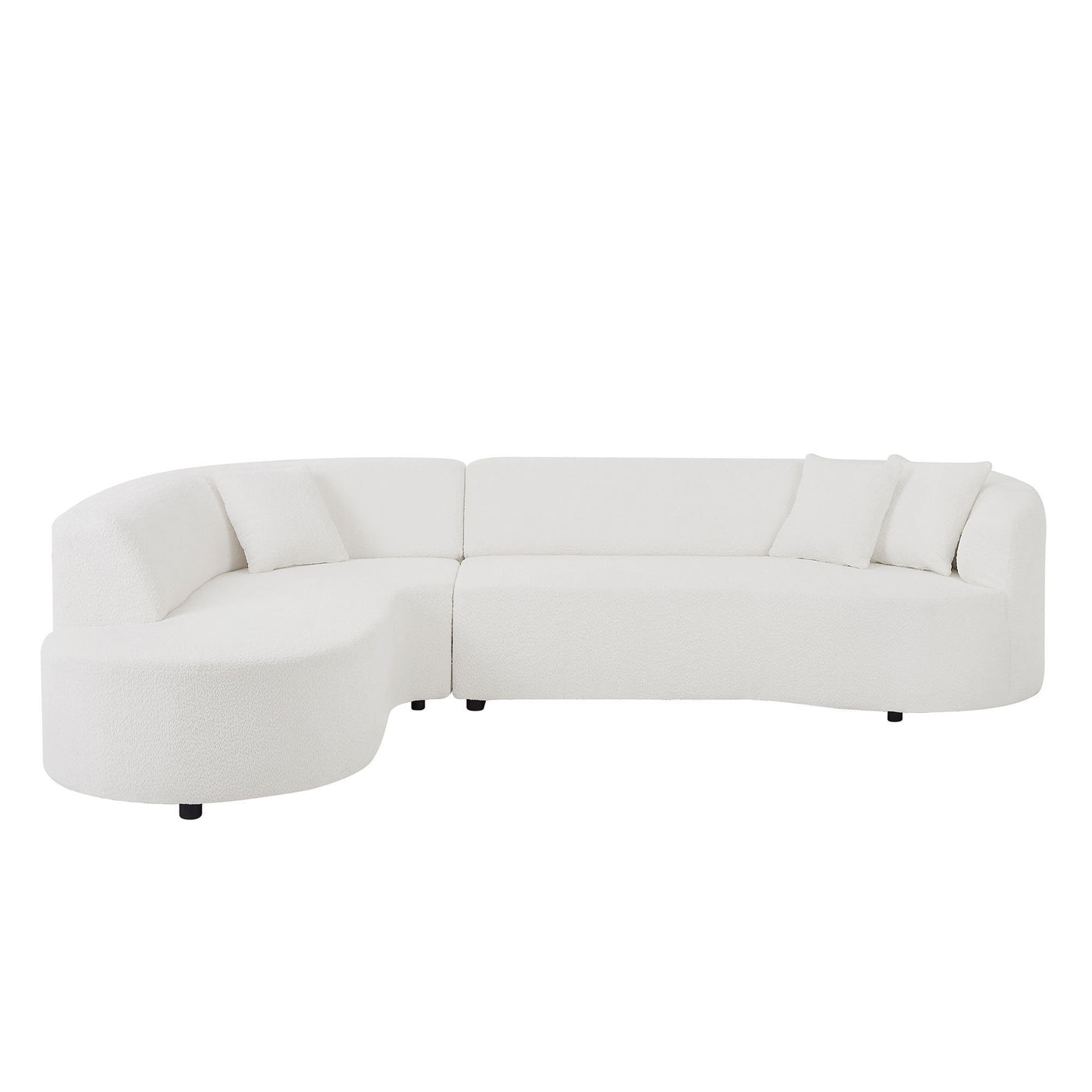 Modular Sectional Sofa with Left Chaises L-Shaped Corner Comfy Upholstered Couch Living Room Furniture Sets.WHITE