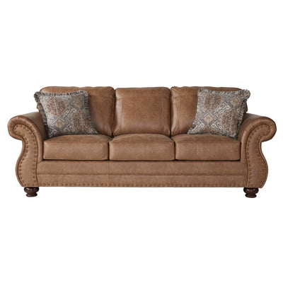 Leinster Faux Leather 3-Piece Sofa Set with Antique Bronze Nailheads