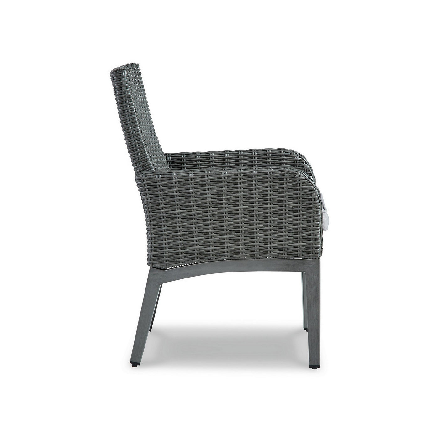 Asp 25 Inch Outdoor Armchair, Aluminum Frame, Gray Polyester Upholstery