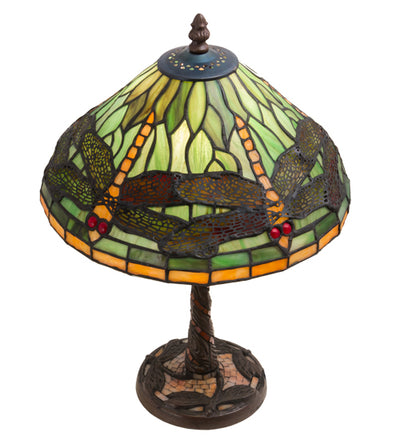 Meyda Lighting 17" High Dragonfly W/Twisted Fly Mosaic Base Table Lamp- 220523