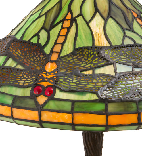 Meyda Lighting 17" High Dragonfly W/Twisted Fly Mosaic Base Table Lamp- 220523
