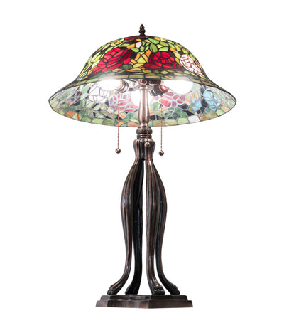 Meyda Lighting 30" High Tiffany Rosebush Table Lamp - 228817