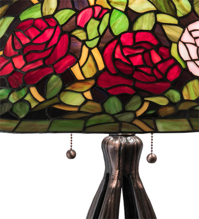 Meyda Lighting 30" High Tiffany Rosebush Table Lamp - 229111