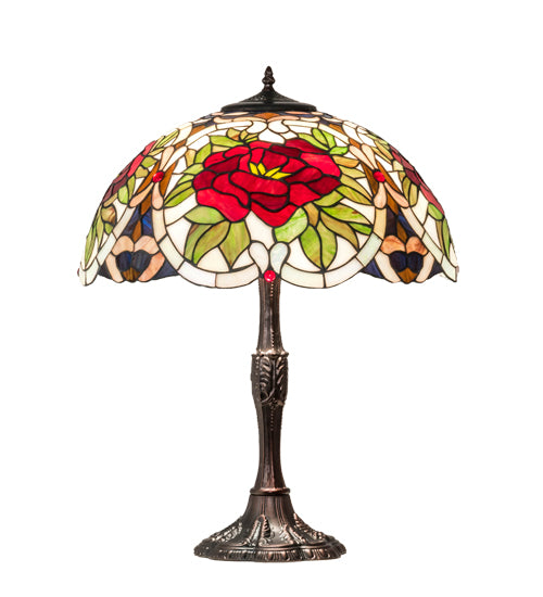 Meyda Lighting 26" High Renaissance Rose Table Lamp- 232798