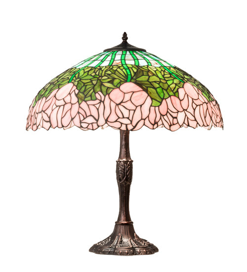 Meyda 26" High Tiffany Cabbage Rose Table Lamp- 232802