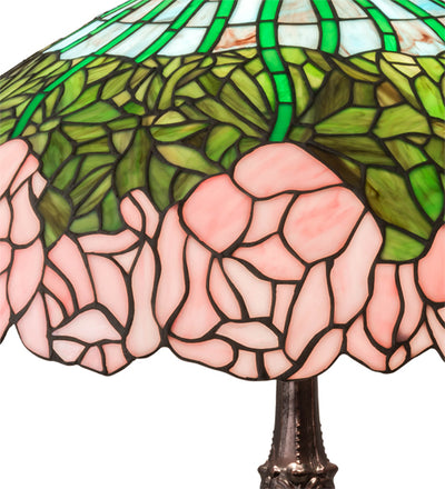 Meyda 26" High Tiffany Cabbage Rose Table Lamp- 232802