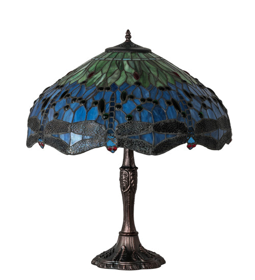 Meyda Lighting 26" High Tiffany Hanginghead Dragonfly Table Lamp - 232804