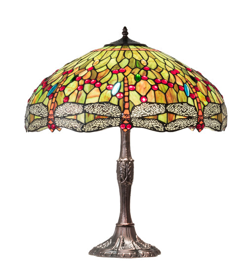 Meyda Lighting 26" High Tiffany Hanginghead Dragonfly Table Lamp - 232805