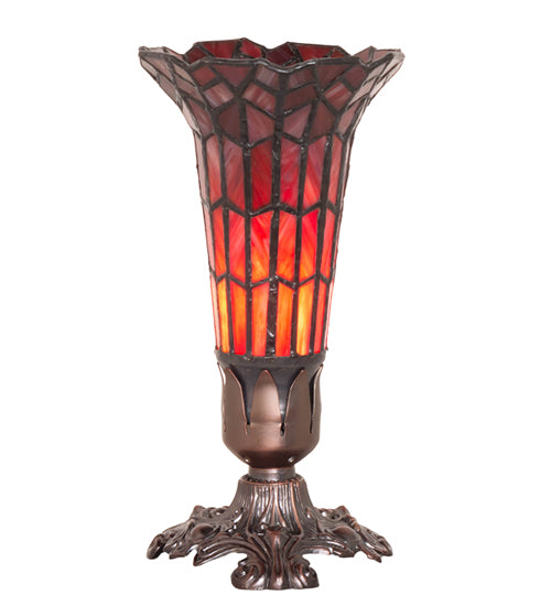 Meyda 8" High Stained Glass Pond Lily Victorian Accent Lamp - 239057
