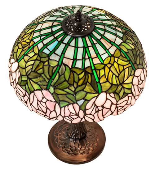 Meyda Lighting 22" High Tiffany Cabbage Rose Table Lamp- 242043